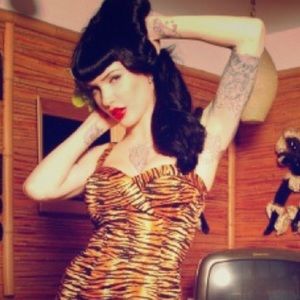 Deadly Dames PUG Micheline Pitt Tiger Vamp Dress